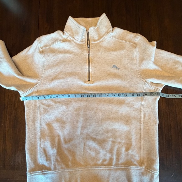 Tommy Bahama Men's Sweater Oatmeal Relax Pullover 1/4 Zip, Size Small - Picture 13 of 13